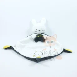 Mots D'enfants Doudou Plat Lapin Trop Mignonne Blanc Gris Jaune