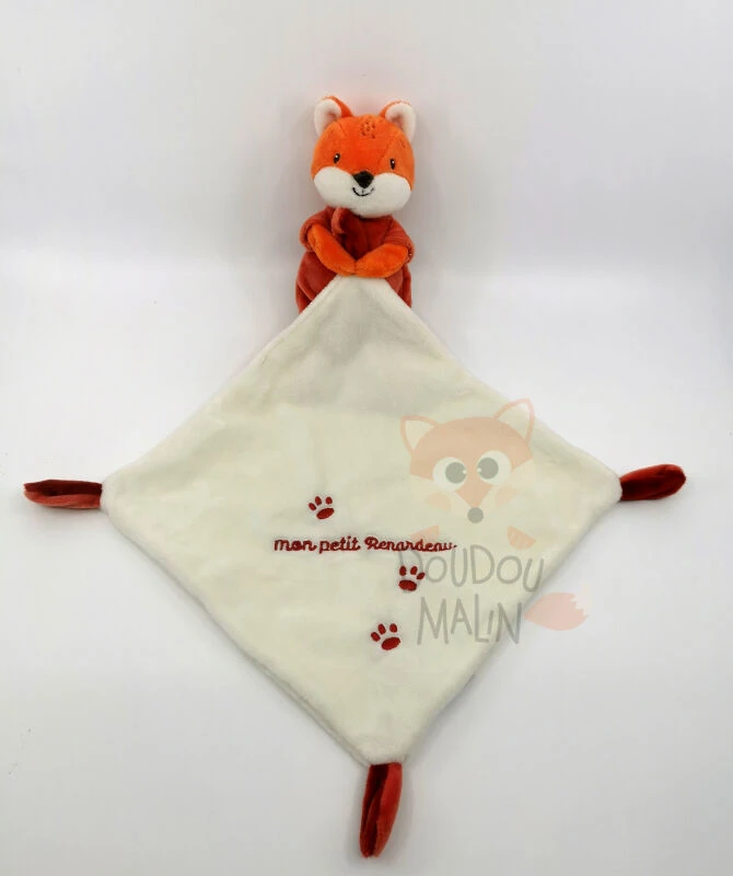 Mots D'enfants Doudou Renard Peluche Avec Mouchoir Orange Crème Mon Petit Renardeau 30 Cm 3 Mots D'enfants Doudou Renard Peluche Avec Mouchoir Orange Crème Mon Petit Renardeau 30 Cm
