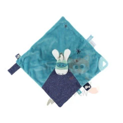 Noukie's Super Héros Doudou Plat âne Bleu étoile