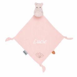 Nattou - Susie Et Bonnie - Grand Doudou Lange Hippopotame Rose 30 Cm