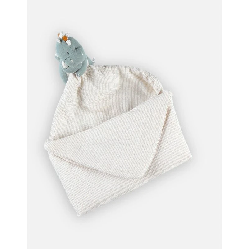 Noukie's - Tiga Stegi Et Ops - Doudou Couverture Mousseline Coton Dinosaure Vert 50 X 50 CM 4 Noukie's - Tiga Stegi Et Ops - Doudou Couverture Mousseline Coton Dinosaure Vert 50 X 50 CM â Image 2